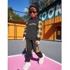 Arshiner Toddler Boys Plaid Shirt Tops Pants Set Hoodie Sweatsuit for Fall Winter Spring Outfits 2-8 Years(Black & Yellow Plaid)