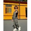 Arshiner Toddler Boys Plaid Shirt Tops Pants Set Hoodie Sweatsuit for Fall Winter Spring Outfits 2-8 Years(Grey & Grey Plaid)