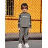 Arshiner Toddler Boys Plaid Shirt Tops Pants Set Hoodie Sweatsuit for Fall Winter Spring Outfits 2-8 Years(Grey & Grey Plaid)
