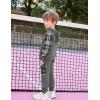 Arshiner Toddler Boys Plaid Shirt Tops Pants Set Hoodie Sweatsuit for Fall Winter Spring Outfits 2-8 Years(Grey & Grey Plaid)