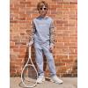 Arshiner Toddler Boys Plaid Shirt Tops Pants Set Hoodie Sweatsuit for Fall Winter Spring Outfits 2-8 Years(Grey & Khaki Plaid)