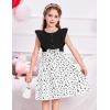 Arshiner Toddler Dress Girls Ruffle Sleeve Summer Dresses Cute Bow Tie Botton Down Party Sundress for 2-7 Years(Black Cow)