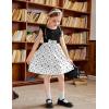 Arshiner Toddler Dress Girls Ruffle Sleeve Summer Dresses Cute Bow Tie Botton Down Party Sundress for 2-7 Years(Black Cow)