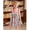 Arshiner Toddler Dress Girls Ruffle Sleeve Summer Dresses Cute Bow Tie Botton Down Party Sundress for 2-7 Years(Pink Flower)