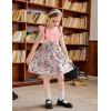 Arshiner Toddler Dress Girls Ruffle Sleeve Summer Dresses Cute Bow Tie Botton Down Party Sundress for 2-7 Years(Pink Flower)