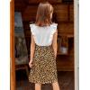 Arshiner Toddler Dress Girls Ruffle Sleeve Summer Dresses Cute Bow Tie Botton Down Party Sundress for 2-7 Years(White Leopard)