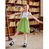 Arshiner Toddler Dress Girls Ruffle Sleeve Summer Dresses Cute Bow Tie Botton Down Party Sundress for 2-7 Years(White+green)