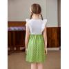 Arshiner Toddler Dress Girls Ruffle Sleeve Summer Dresses Cute Bow Tie Botton Down Party Sundress for 2-7 Years(White+green)