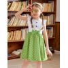 Arshiner Toddler Dress Girls Ruffle Sleeve Summer Dresses Cute Bow Tie Botton Down Party Sundress for 2-7 Years(White+green)