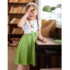 Arshiner Toddler Dress Girls Ruffle Sleeve Summer Dresses Cute Bow Tie Botton Down Party Sundress for 2-7 Years(White+green)