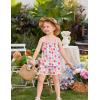 Arshiner Toddler Girl Summer Clothes 2 Piece Loose Spaghetti Strap Tank Top and Short Set Kids Clothing Sets with Pockets(Colorful Flower)