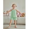 Arshiner Toddler Girl Summer Clothes 2 Piece Loose Spaghetti Strap Tank Top and Short Set Kids Clothing Sets with Pockets(Light Green)