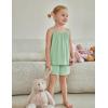 Arshiner Toddler Girl Summer Clothes 2 Piece Loose Spaghetti Strap Tank Top and Short Set Kids Clothing Sets with Pockets(Light Green)