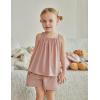 Arshiner Toddler Girl Summer Clothes 2 Piece Loose Spaghetti Strap Tank Top and Short Set Kids Clothing Sets with Pockets(Light Pink)