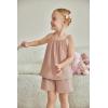 Arshiner Toddler Girl Summer Clothes 2 Piece Loose Spaghetti Strap Tank Top and Short Set Kids Clothing Sets with Pockets(Light Pink)