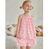 Arshiner Toddler Girl Summer Clothes 2 Piece Loose Spaghetti Strap Tank Top and Short Set Kids Clothing Sets with Pockets(Pink Daisy)