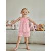 Arshiner Toddler Girl Summer Clothes 2 Piece Loose Spaghetti Strap Tank Top and Short Set Kids Clothing Sets with Pockets(Pink Daisy)