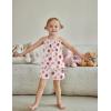 Arshiner Toddler Girl Summer Clothes 2 Piece Loose Spaghetti Strap Tank Top and Short Set Kids Clothing Sets with Pockets(Pink Orange Flower)
