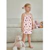 Arshiner Toddler Girl Summer Clothes 2 Piece Loose Spaghetti Strap Tank Top and Short Set Kids Clothing Sets with Pockets(Pink Orange Flower)