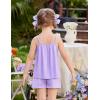 Arshiner Toddler Girl Summer Clothes 2 Piece Loose Spaghetti Strap Tank Top and Short Set Kids Clothing Sets with Pockets(Purple)