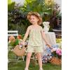Arshiner Toddler Girl Summer Clothes 2 Piece Loose Spaghetti Strap Tank Top and Short Set Kids Clothing Sets with Pockets(Yellow Flower)