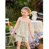 Arshiner Toddler Girl Summer Clothes 2 Piece Loose Spaghetti Strap Tank Top and Short Set Kids Clothing Sets with Pockets(Yellow Flower)