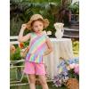 Arshiner Toddler Girls Summer Outfit Sleeveless Ruffle Top and Elastic Shorts Set Kids Short Set for 2-8 Years(Colorful Leopard)