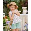 Arshiner Toddler Girls Summer Outfit Sleeveless Ruffle Top and Elastic Shorts Set Kids Short Set for 2-8 Years(Green Flower)