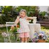 Arshiner Toddler Girls Summer Outfit Sleeveless Ruffle Top and Elastic Shorts Set Kids Short Set for 2-8 Years(Pink Flower)