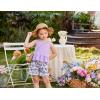 Arshiner Toddler Girls Summer Outfit Sleeveless Ruffle Top and Elastic Shorts Set Kids Short Set for 2-8 Years(Purple Butterfly)