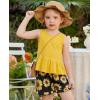 Arshiner Toddler Girls Summer Outfit Sleeveless Ruffle Top and Elastic Shorts Set Kids Short Set for 2-8 Years(Sunflower)