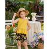Arshiner Toddler Girls Summer Outfit Sleeveless Ruffle Top and Elastic Shorts Set Kids Short Set for 2-8 Years(Sunflower)