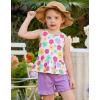 Arshiner Toddler Girls Summer Outfit Sleeveless Ruffle Top and Elastic Shorts Set Kids Short Set for 2-8 Years(White Flower)