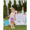 Arshiner Toddler Girls Summer Outfit Sleeveless Ruffle Top and Elastic Shorts Set Kids Short Set for 2-8 Years(White Flower)