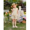 Arshiner Toddler Girls Summer Outfit Sleeveless Ruffle Top and Elastic Shorts Set Kids Short Set for 2-8 Years(Yellow Flower)