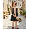 Arshiner Toddler Summer Dress Little Girls Sleeveless Bowknot Sundress Casual Beach Party Dresses with Pocket(Black)