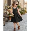 Arshiner Toddler Summer Dress Little Girls Sleeveless Bowknot Sundress Casual Beach Party Dresses with Pocket(Black)