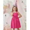 Arshiner Toddler Summer Dress Little Girls Sleeveless Bowknot Sundress Casual Beach Party Dresses with Pocket(Hot Pink)