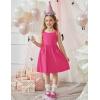 Arshiner Toddler Summer Dress Little Girls Sleeveless Bowknot Sundress Casual Beach Party Dresses with Pocket(Hot Pink)