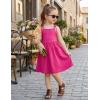 Arshiner Toddler Summer Dress Little Girls Sleeveless Bowknot Sundress Casual Beach Party Dresses with Pocket(Hot Pink)