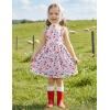 Arshiner Toddler Summer Dress Little Girls Sleeveless Bowknot Sundress Casual Beach Party Dresses with Pocket(Pink Floral)