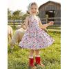 Arshiner Toddler Summer Dress Little Girls Sleeveless Bowknot Sundress Casual Beach Party Dresses with Pocket(Pink Floral)