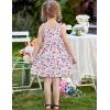 Arshiner Toddler Summer Dress Little Girls Sleeveless Bowknot Sundress Casual Beach Party Dresses with Pocket(Pink Floral)