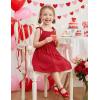 Arshiner Toddler Summer Dress Little Girls Sleeveless Bowknot Sundress Casual Beach Party Dresses with Pocket(Red)