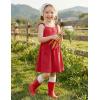 Arshiner Toddler Summer Dress Little Girls Sleeveless Bowknot Sundress Casual Beach Party Dresses with Pocket(Red)