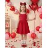 Arshiner Toddler Summer Dress Little Girls Sleeveless Bowknot Sundress Casual Beach Party Dresses with Pocket(Red)