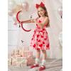 Arshiner Toddler Summer Dress Little Girls Sleeveless Bowknot Sundress Casual Beach Party Dresses with Pocket(Red Heart)
