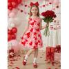 Arshiner Toddler Summer Dress Little Girls Sleeveless Bowknot Sundress Casual Beach Party Dresses with Pocket(Red Heart)