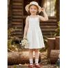 Arshiner Toddler Summer Dress Little Girls Sleeveless Bowknot Sundress Casual Beach Party Dresses with Pocket(White)