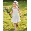 Arshiner Toddler Summer Dress Little Girls Sleeveless Bowknot Sundress Casual Beach Party Dresses with Pocket(White)